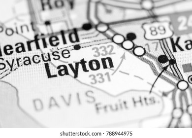 Layton. Utah. USA On A Map.