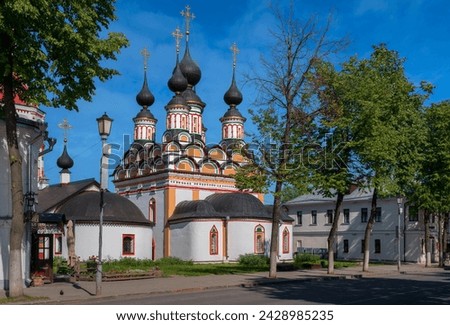 Lazarus Church of the Righteous Resurrection (Lazarevskaya Church) is an Orthodox church of the Vladimir Diocese of the Russian Orthodox Church on a sunny summer day, Suzdal, Vladimir region, Russia