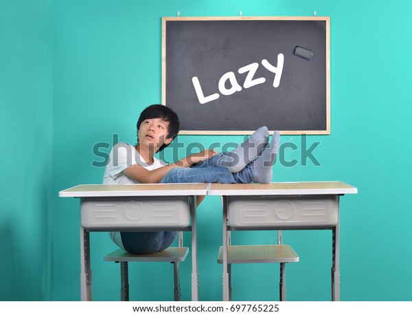 Lazy Boy Classroom Feet Resting On Stock Photo Edit Now 697765225