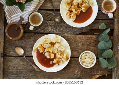 Lazy Curd Dumplings And Caramel. Gnocchi	