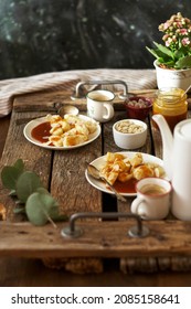 Lazy Curd Dumplings And Caramel. Gnocchi	