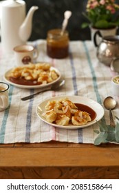 Lazy Curd Dumplings And Caramel. Gnocchi	