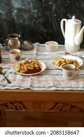 Lazy Curd Dumplings And Caramel. Gnocchi	