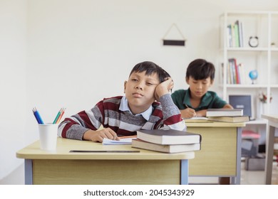 Lazy Student During A Lesson In A Classroom