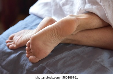  Lazy Weekend In Bed - Man Feet Close Up 