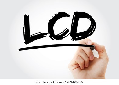 LCD - Liquid Crystal Display Is A Type Of Flat Panel Display Which Uses Liquid Crystals In Its Primary Form Of Operation, Acronym Technology Concept Background