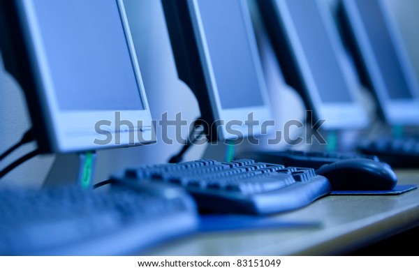 LCD monitor\
and keyboard. small depth\
sharpness