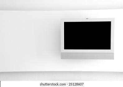 LCD TV On The White Wall