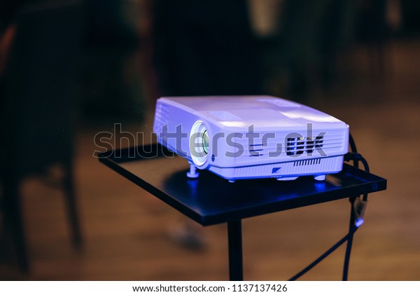 Lcd Video Projector Business Conference Lecture Stock Photo