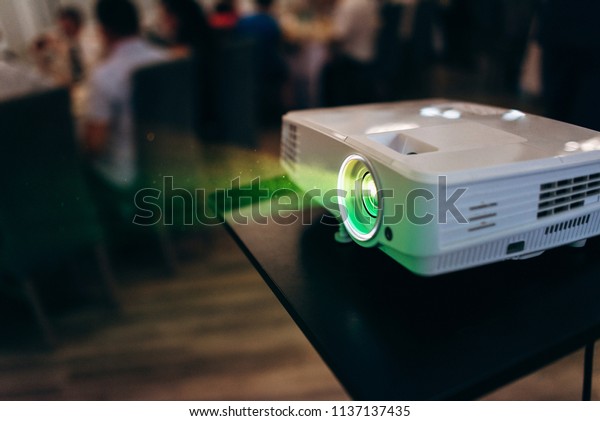 Lcd Video Projector Business Conference Lecture Stock Photo