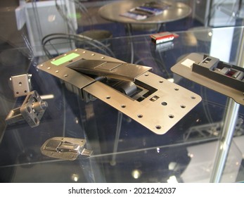 Le Bourget, France - June.15.2005: The Aircraft Door Latch Displayed In The Paris Airshow 2005