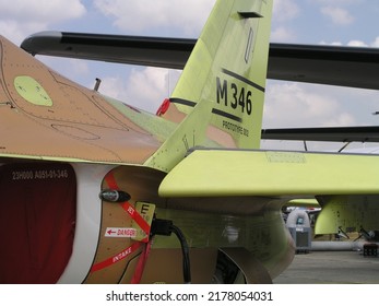 Le Bourget, France- June.17.2005: The LEX(Leading Edge Extension) Fence And Slat Of Alenia Aermacchi M-346 Master Prototype 002 In Paris Airshow 2005.