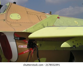 Le Bourget, France- June.17.2005: The LEX(Leading Edge Extension) Fence And Slat Of Alenia Aermacchi M-346 Master Prototype 002 In Paris Airshow 2005.