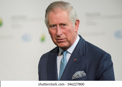 LE BOURGET Near PARIS, FRANCE - NOVEMBER 30, 2015 : The Prince Of Wales At The Paris COP21, United Nations Conference On Climate Change.