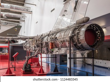 Le Bourget, Paris, France- May 04,2017: Dassault Mirage F1C (1973) In The Museum Of Astronautics And Aviation Le Bourget