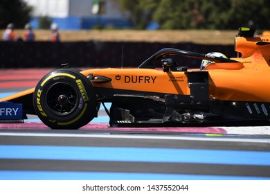 LE CASTELLET, FRANCE - JUNE 22, 2019: Lando Norris, United Kingdom Competes For McLaren F1 Team In The Formula 1 French Grand Prix.