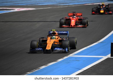 LE CASTELLET, FRANCE - JUNE 23, 2019: Lando Norris, United Kingdom Competes For McLaren F1 Team In The Formula 1 French Grand Prix.