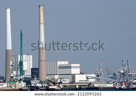 Le Havre Harbour. Thermal station EDF. France. 