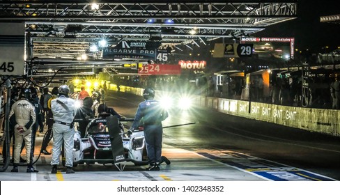 Le Mans / France - June 13-14 2017: 24 hours of Le Mans, Night on Le Mans pit stop