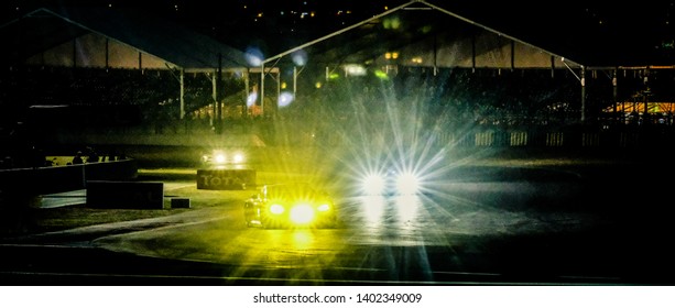 Le Mans / France - June 13-14 2017: 24 hours of Le Mans, Night on Le Mans race track