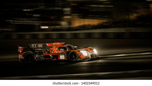 Le Mans / France - June 13-14 2017: 24 hours of Le Mans, night on race track of 24 hours of Le Mans, Ligier JSP217
