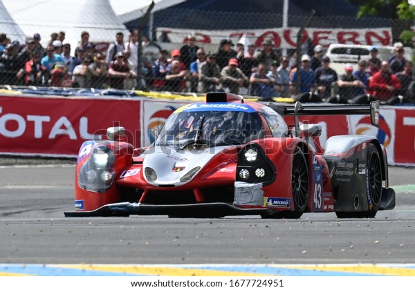 Le Mans\
/ France - June 15-16 2019: 24 hours of Le Mans, Inter Europole Kei\
Racing Team, Ligier JSP3 - Nissan, Road to Le Mans Race opening of\
the 24 hours of Le Mans -\
France