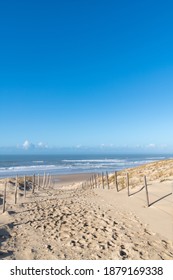 Le Porge, Near Lacanau In Médoc, France. Access To The Beach