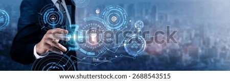 Lead Generation: Businessman analyzing technological data and customer insights, targeting strategies, conversion optimization, marketing campaigns, digital outreach, CRM tools, and sales funnels.