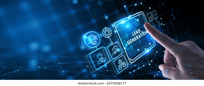 Lead Generation. Finding and identifying customers for your business products or services. Finance concept.