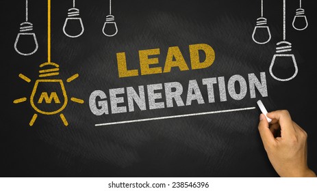 Lead Generation On Blackboard Background