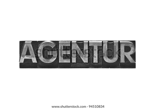 Lead Letter Agentur On White Background Stock Photo Edit Now 94510834