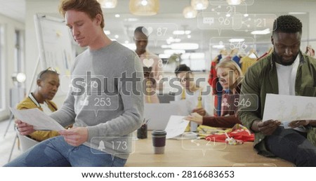 Lead reading docs crew sorting swatch phone scrolling causing social UI growing settling marketing. Collaboration, fabrics, design, studio, openplan, laptop, coffee