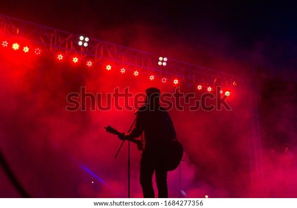 Lead Singer\
performing in College music\
festival