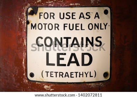 Lead warning found on old vintage gas pumps