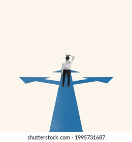 Lead The Way. Young Businessman, Finance Analyst Or Clerk In Business Clothes Isolated On Blue Background. Concept Of Finance, Economy, Professional Occupation, Business, Ad. Illustration