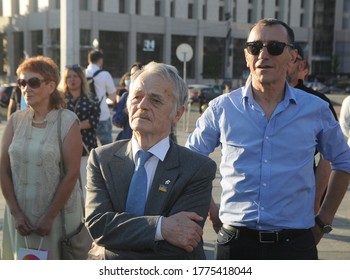 The Leader Of The Crimean Tatars Mustafa Dzhemilev During The Solemn Procession To The Day Of The Crimean Tatar Flag, In Kiev, June 26, 2020.