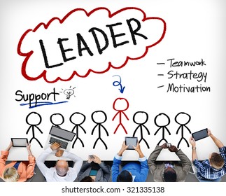 Leader Support Teamwork Strategy Motivation Concept Stock Photo ...