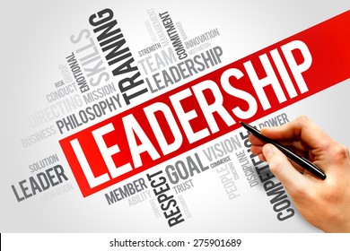 LEADERSHIP - ability of an individual to influence and guide followers or other members of an organization, word cloud concept background