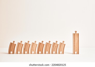 Leadership And Initiative Concept. Team Management. Business Card Mockup. Career. Employment For Work. Ceo Team. Leader Of People Group. Manager Of Office Workers. Wood Railway Toy. Teacher And Class.