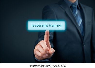 Leadership Training Concept - Manager Click On Button To Purchase Leadership Training.
