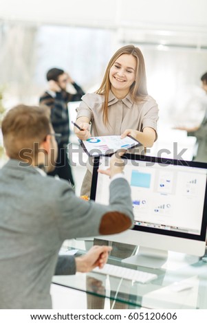  leading specialist of Finance and Manager of the company working with financial charts in the company's profit [[stock_photo]] © 