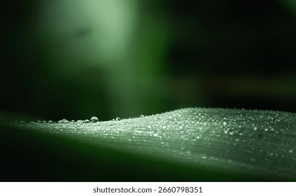 Leaf or grass with a waterdrop