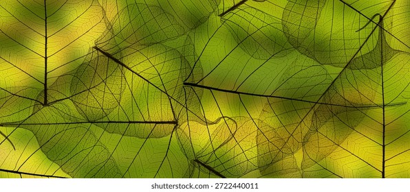 leaf texture pattern, leaf background with veins and cells - macro photography