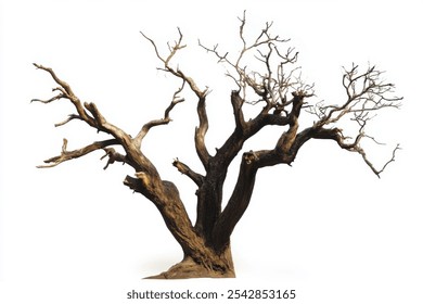 Leafless Tree On A White Background.