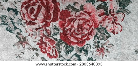 leaf-patterned carpet background, photo taken from the front