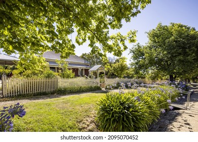 A Leafy Tree-lined Suburban Street In Beechworth, Victoria, Australia