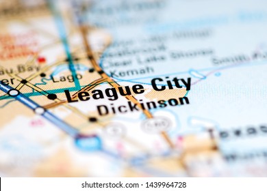 League City. Texas. USA On A Geography Map