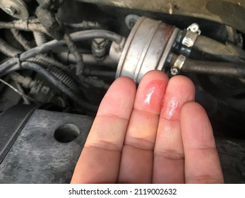 Leakage of antifreeze in the car