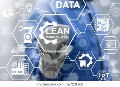 Lean manufacturing industry 4.0 integration iot industrial business web computing concept. Modern factory manufacturing autonomous unmanned management process development engineering technology