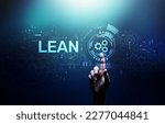 Lean manufacturing and software development methodology concept on screen.